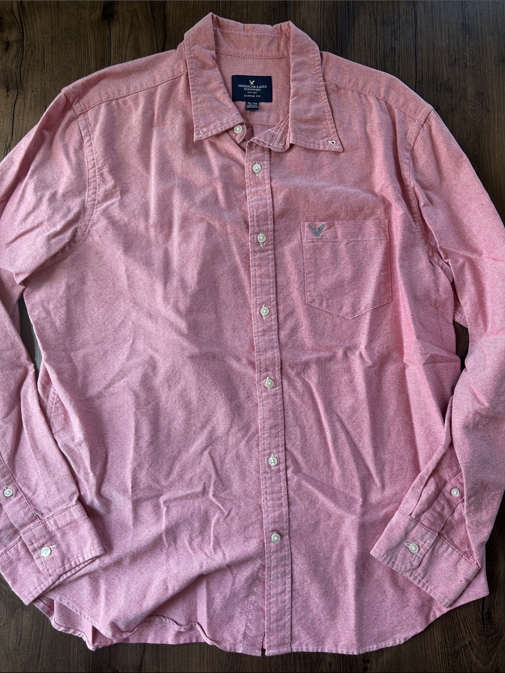 American Eagle Outfitters Men’s Coral Button-Down Shirt